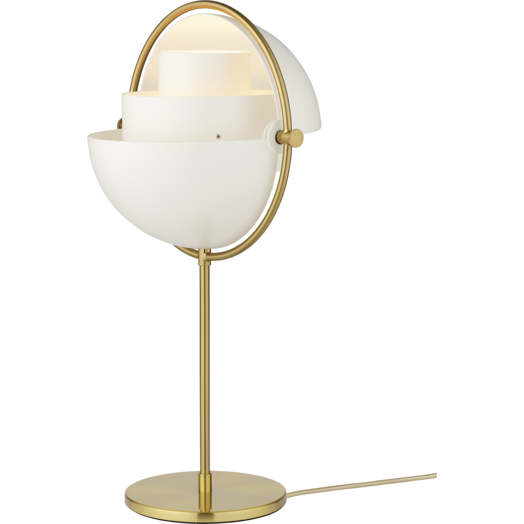 Gubi – Multi-Lite table lamp, white semi matt and brass