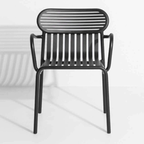 Noir - chaise Week-End avec accoudoirs - Petite Friture