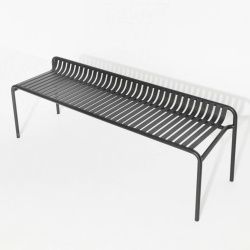 Black – Bench Week-End w/o backrest – 121 x 48 x H53 cm - Petite Friture