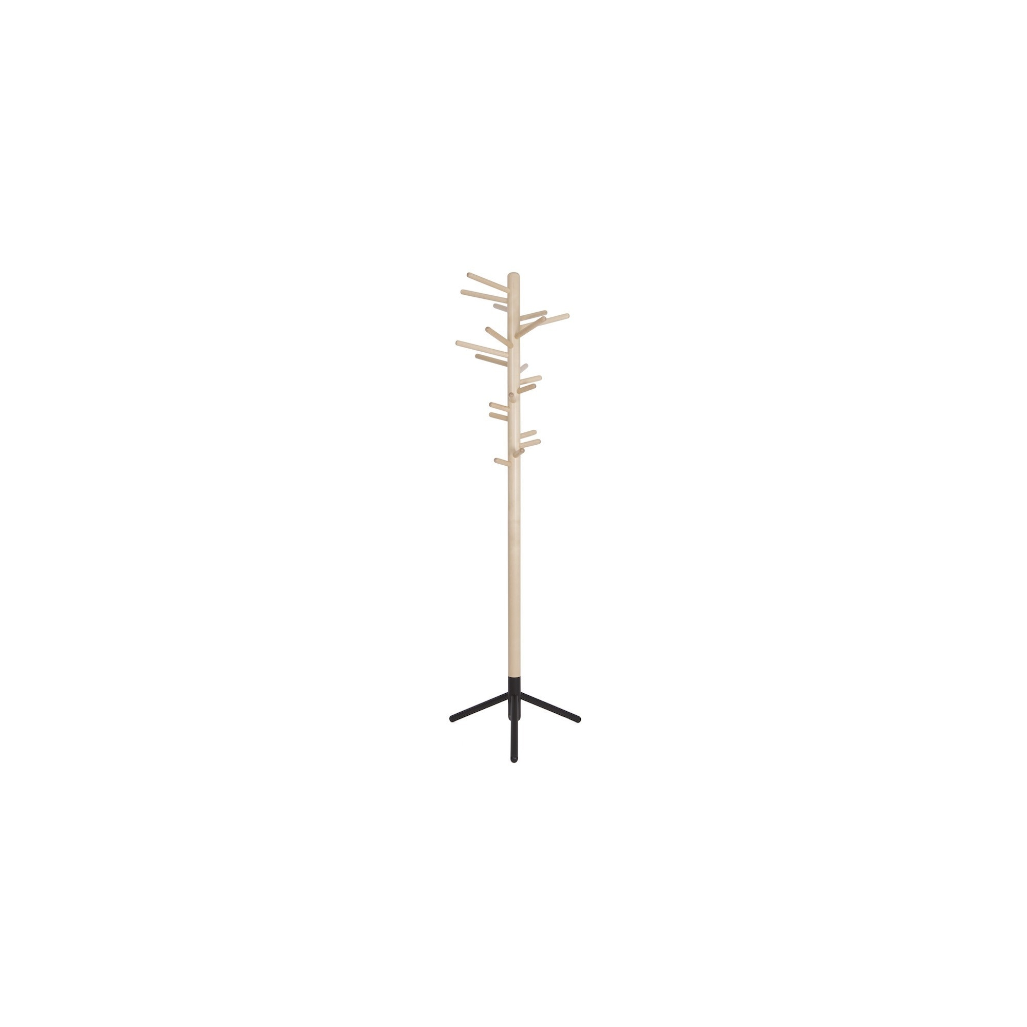 natural lacquered birch + black base - 160 Clothes Tree - Artek