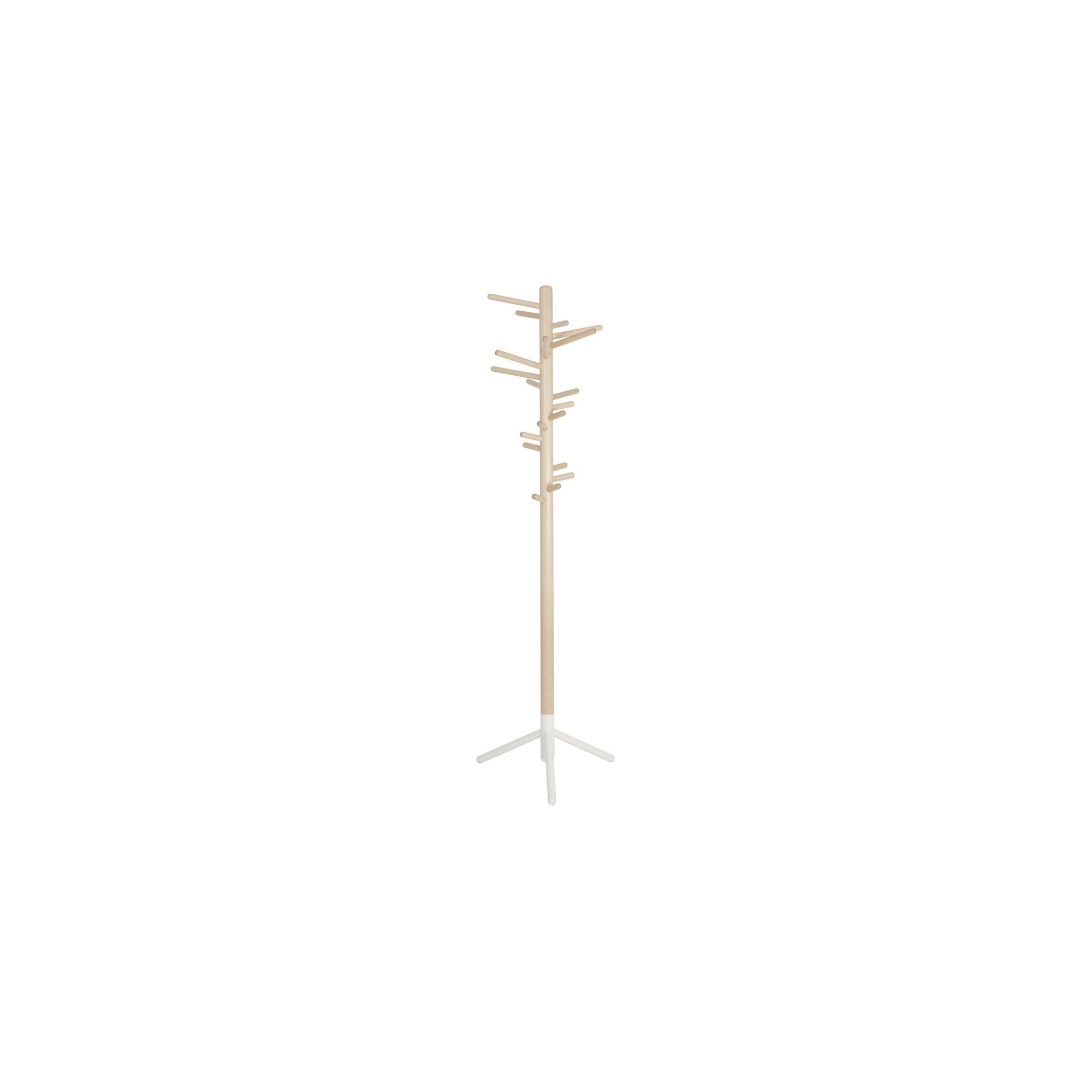 natural lacquered birch + white base - 160 Clothes Tree - Artek