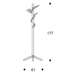 natural lacquered birch + white base - 160 Clothes Tree - Artek