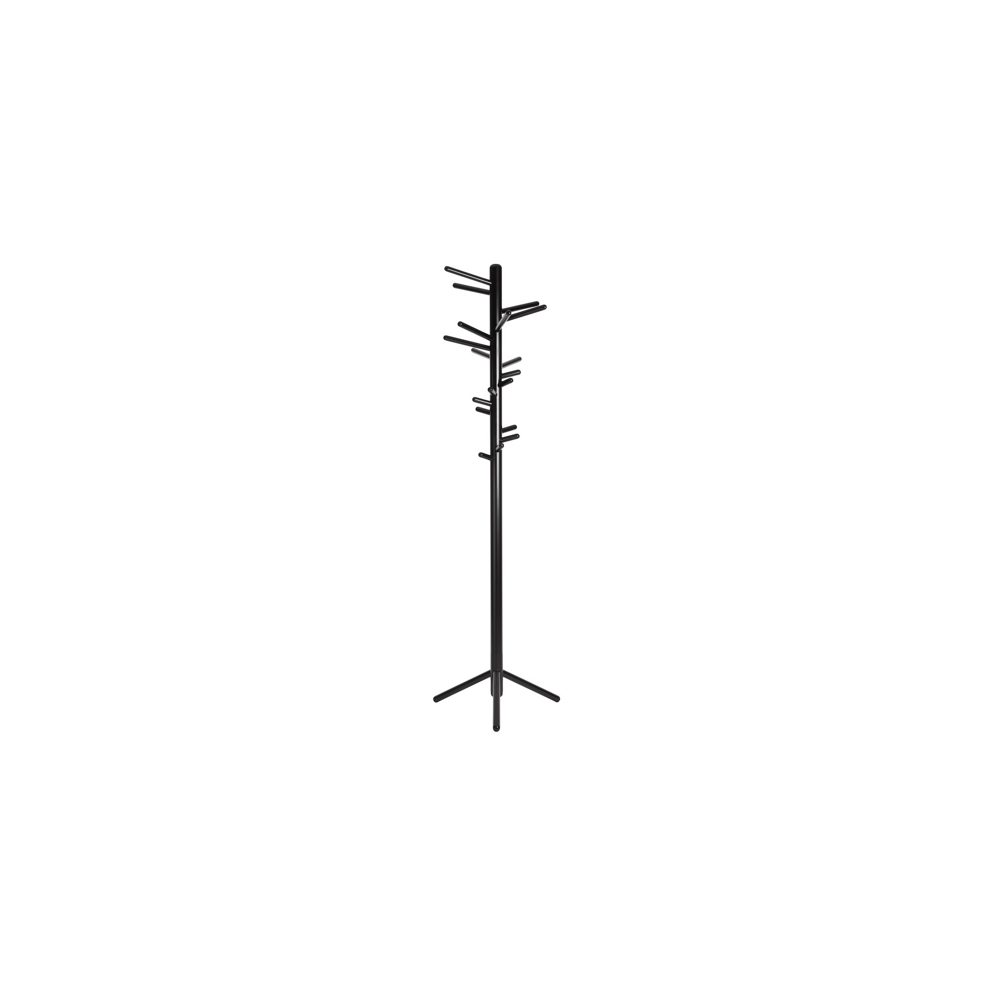 black lacquered birch + black base - 160 Clothes Tree - Artek