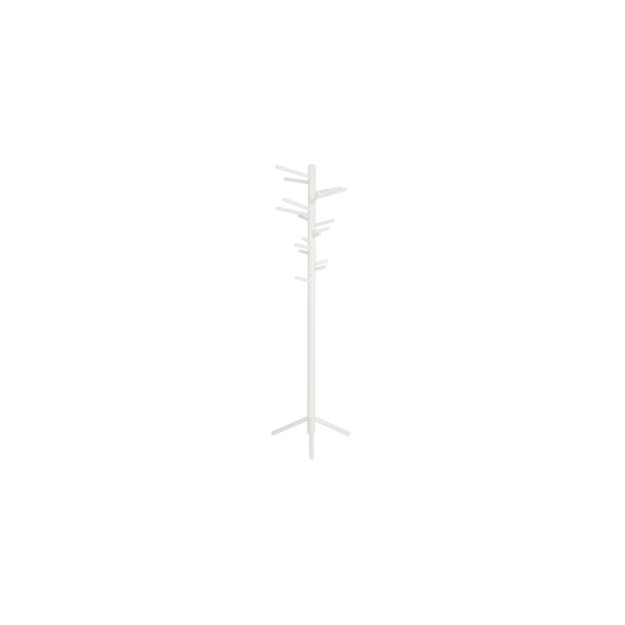 white lacquered birch + white base - 160 Clothes Tree - Artek