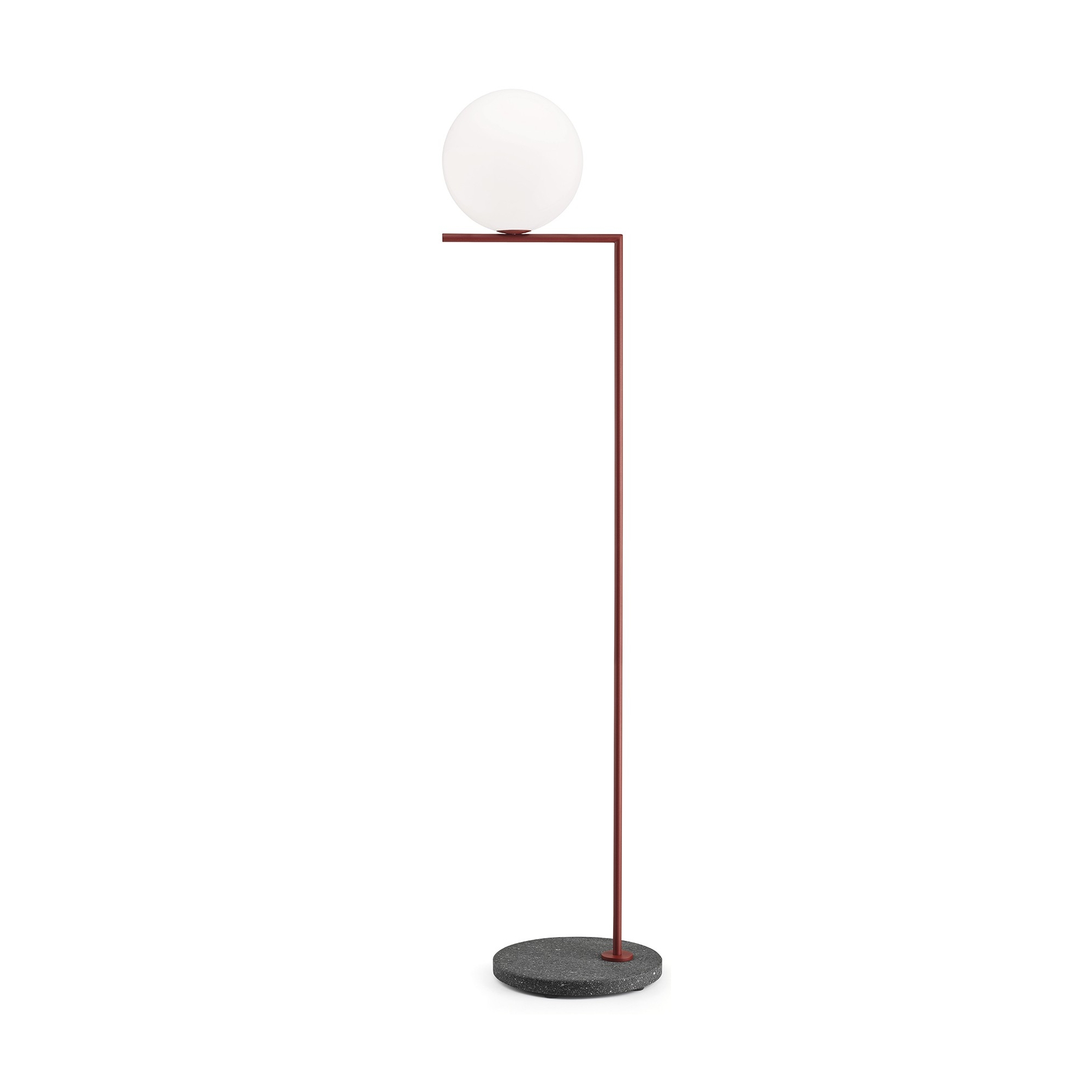 IC F2 Outdoor floor lamp – burgundy + black lava base – Flos (F012B02C037)