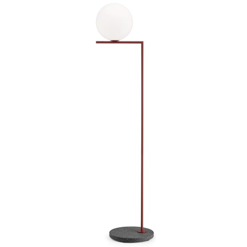 IC F2 Outdoor floor lamp – burgundy + black lava base – Flos (F012B02C037)