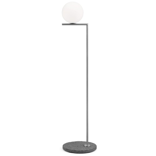 acier inoxydable + socle Occhio de Pernice - F012A04C055 - Lampadaire IC F1 Outdoor - Flos