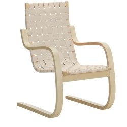 lin nature / blanc – Fauteuil 406 - Artek