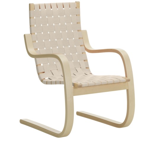 lin nature / blanc – Fauteuil 406 - Artek