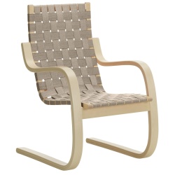 Lin nature/noir – Fauteuil 406 - Artek