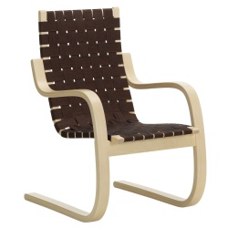 Lin Noir / Marron – Fauteuil 406 - Artek