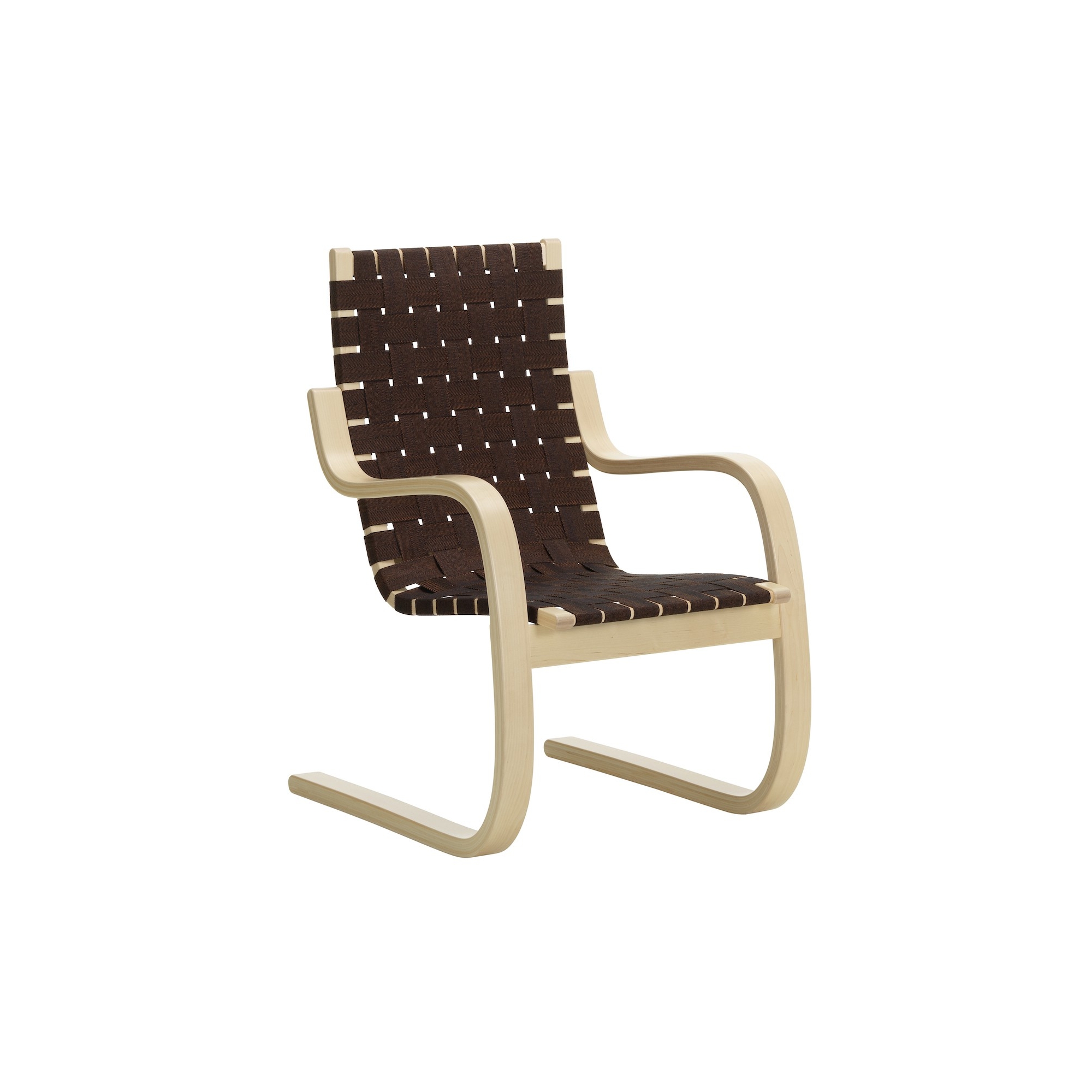 Black / Brown Linen - 406 Armchair - Artek