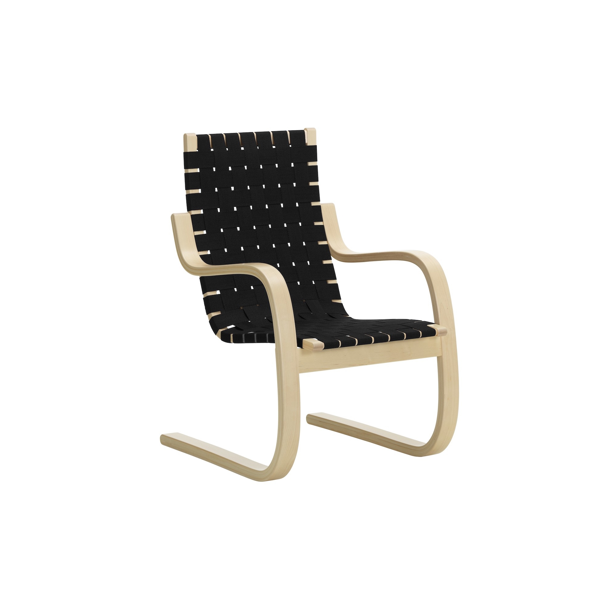 Black / Black Linen - 406 Armchair - Artek