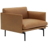 Outline chair – Cognac Refine leather + black legs - Muuto