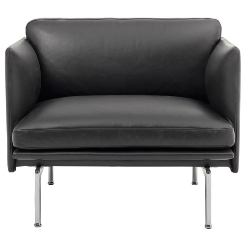 Fauteuil Outline – cuir Refine noir - Muuto