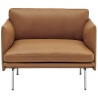 Cognac Refine leather + polished aluminium legs - Muuto Outline chair