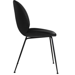 Cuir Basic noir + Base noire - Chaise Beetle - Gubi