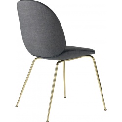 Kvadrat Remix (152)  + piping black leather - semi matt brass legs – Beetle chair - Gubi