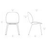 Kvadrat Remix (152)  + piping black leather - semi matt brass legs – Beetle chair - Gubi