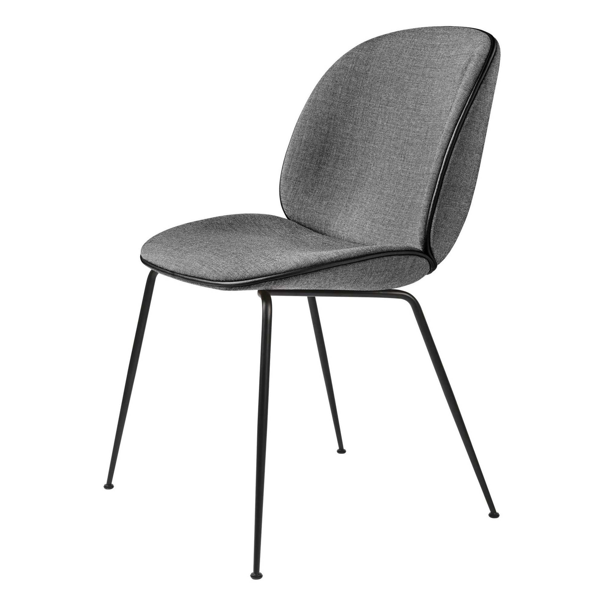 Kvadrat Remix (152) + Black leather piping + Black base - Beetle Chair - Gubi