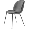 Kvadrat Remix (152) + Black leather piping + Black base - Beetle Chair - Gubi