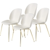 pack of 4 Beetle plastic chairs - Alabatser white shell - metal legs - Gubi