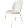 Alabaster white shell - semi-mat brass base - Beetle chair plastic - Gubi