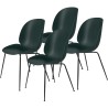 lot de 4 chaises Beetle plastique - coque vert foncé + piètement métal - Gubi