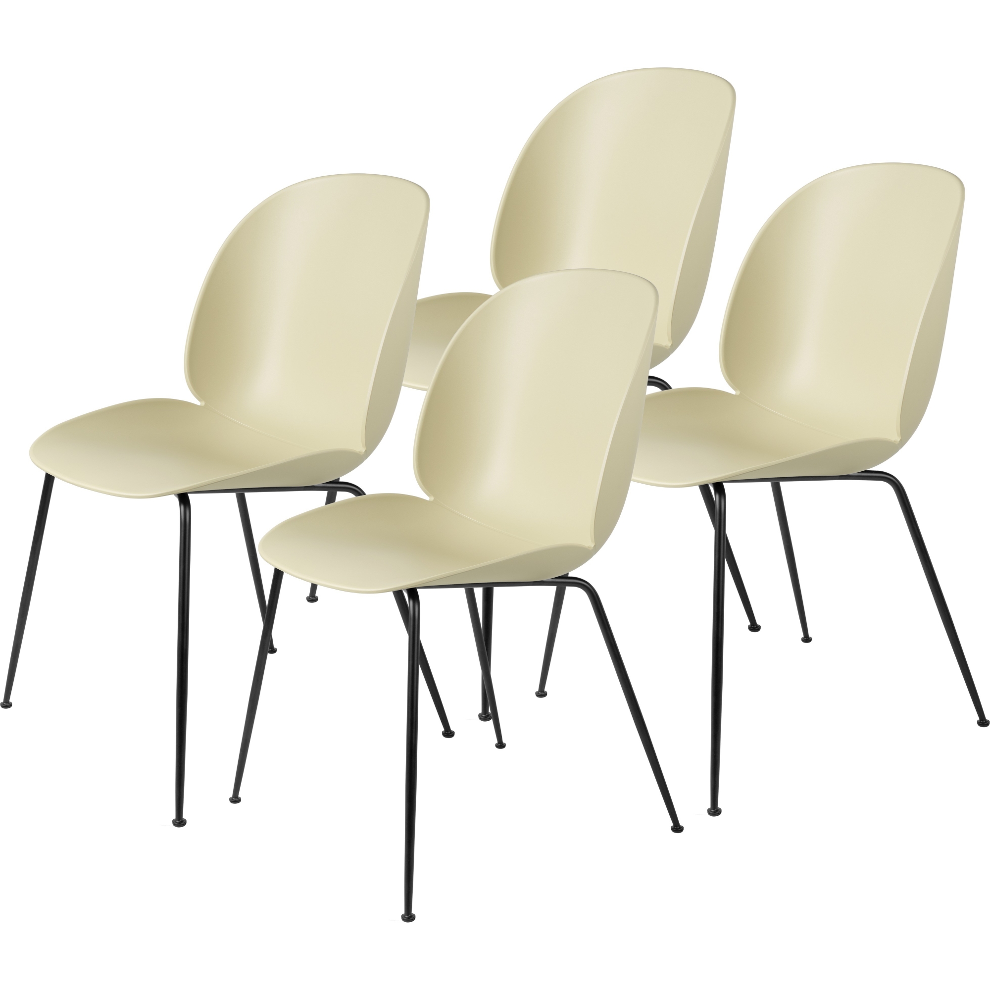 pack of 4 Beetle plastic chairs - pastel green - metal legs - Gubi