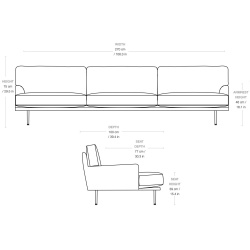 3 seater - Flaneur sofa - Gubi