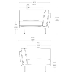 1-seater corner module - Flaneur - Gubi