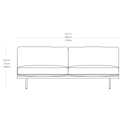 2 seater module, without armrests - Flaneur - Gubi