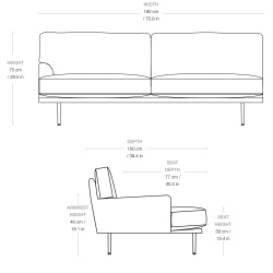 2 seater module, with right armrest - Flaneur - Gubi