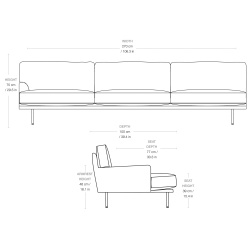 3 seater module, with right armrest - Flaneur - Gubi