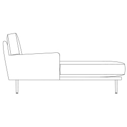 chaise longue module, right armrest - Flaneur - Gubi