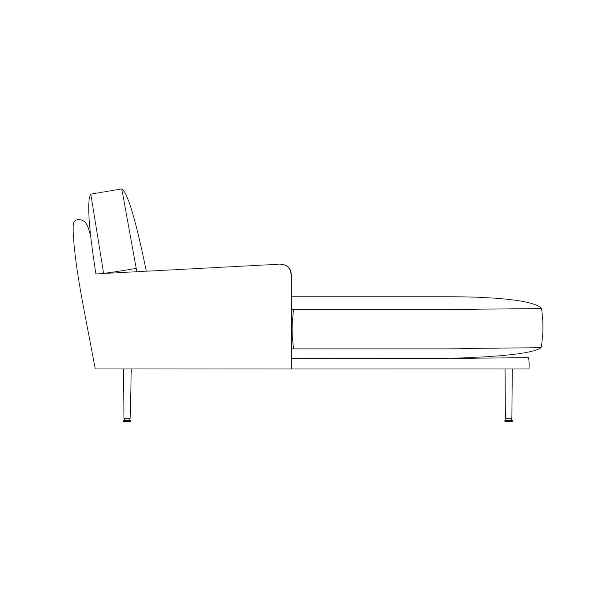 chaise longue module, right armrest - Flaneur - Gubi