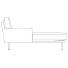 chaise longue module, right armrest - Flaneur - Gubi