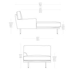 module chaise longue, accoudoir à droite - Flaneur - Gubi