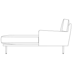 chaise longue module, left armrest - Flaneur - Gubi