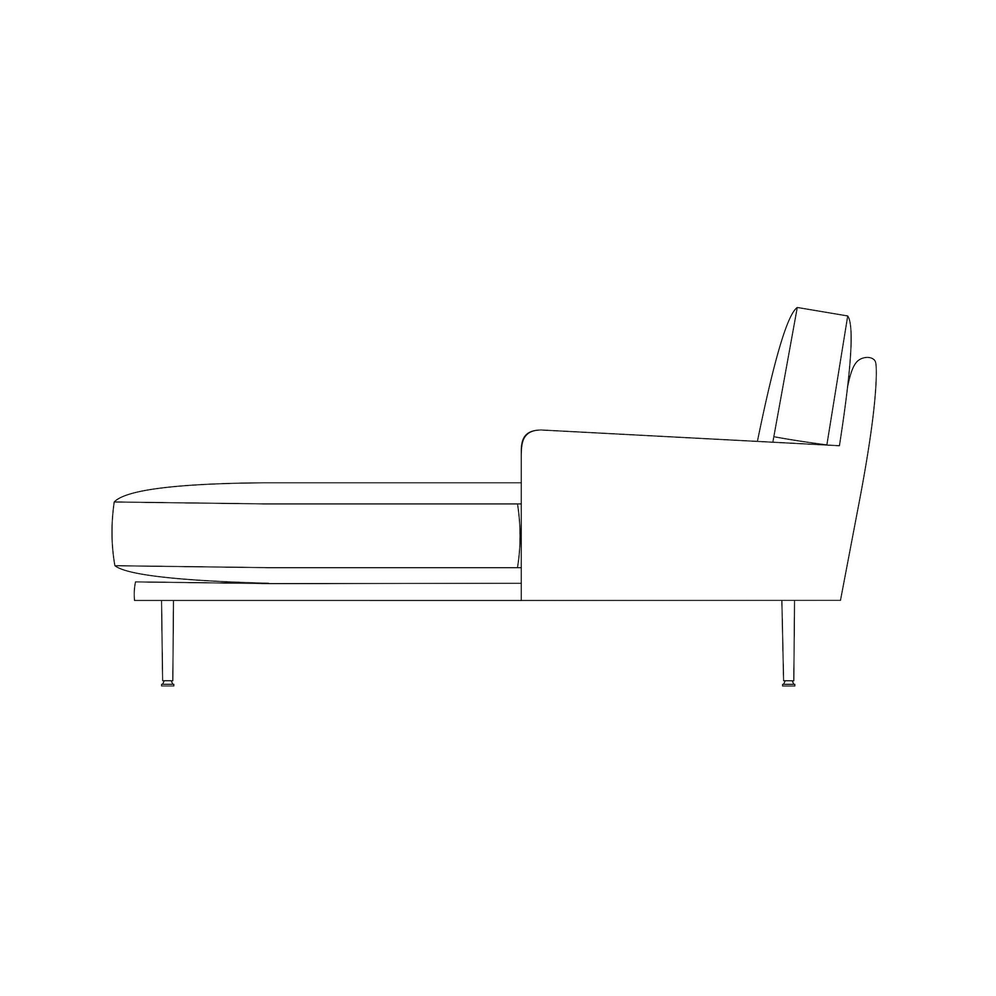 chaise longue module, left armrest - Flaneur - Gubi