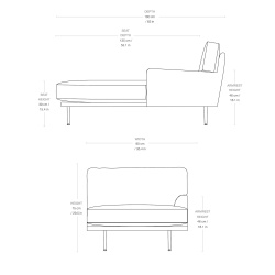 chaise longue module, left armrest - Flaneur - Gubi