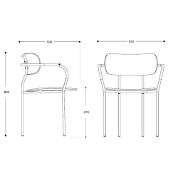 Chaise Coco ent. rembourrée avec accoudoirs - Gubi