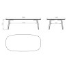 noyer - table de repas Gubi elliptique 120 x 230 cm