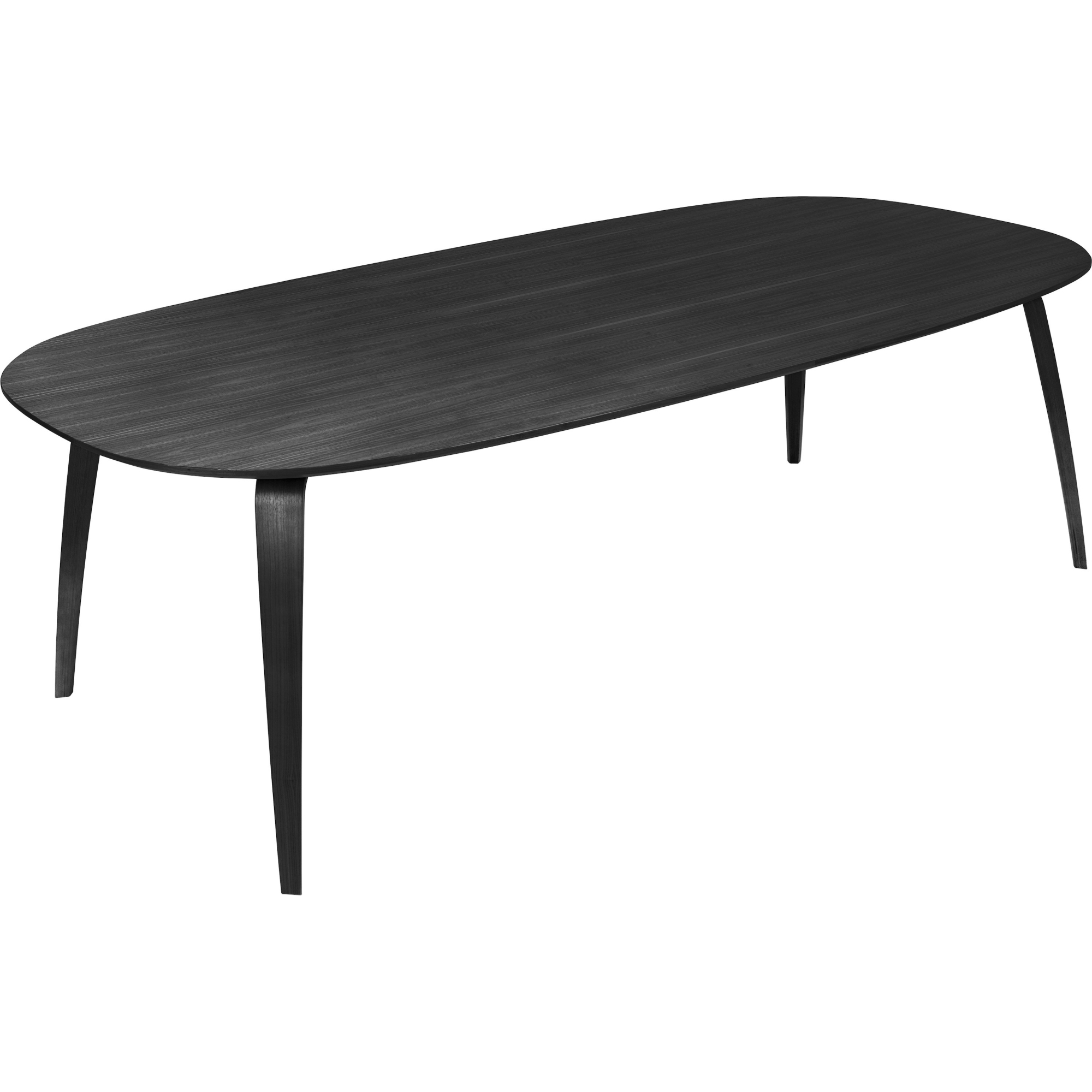 frêne teinté noir - table de repas Gubi elliptique 120 x 230 cm