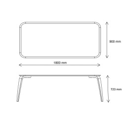 90x180cm - chêne - table de repas Gubi rectangulaire