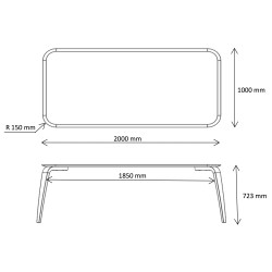 100x200cm - chêne - table de repas Gubi rectangulaire