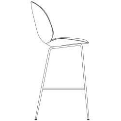 Beetle bar or counter Chair - matt black, chrome black or semi-matt brass base - Gubi