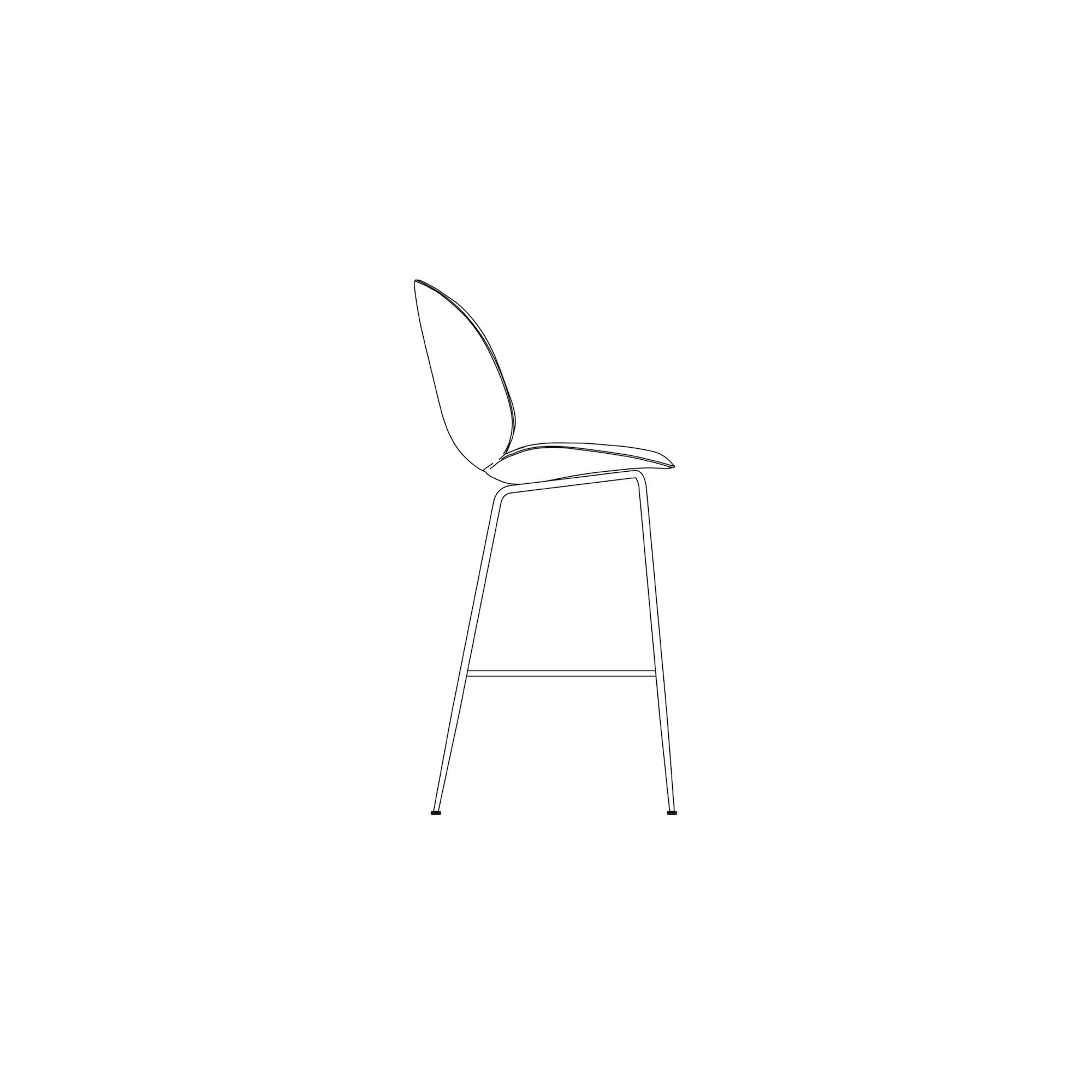 Beetle bar or counter Chair - matt black, chrome black or semi-matt brass base - Gubi