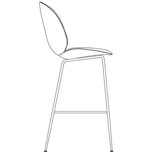 Beetle bar or counter Chair - matt black, chrome black or semi-matt brass base - Gubi