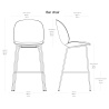 Beetle bar or counter Chair - matt black, chrome black or semi-matt brass base - Gubi